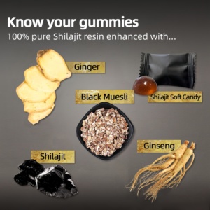 Gomitas de Shilajit del Himalaya de Marca Privada OEM, 3000 mg, Gomitas Energéticas Halal, Gomitas de Shilajit Puro Natural Orgánico al por Mayor - Product Image 4