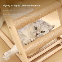 Winners-TQXM Arbre à chat en bois massif, combiné griffoir et lit pour chat, pliable triangulaire, style épuré, durable, sans peluches, peu encombrant