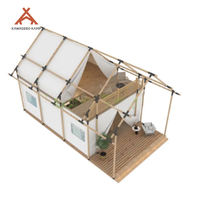 Tente de luxe Kawagebo Kamp (KK) 15,4' x 21,6' en bois pour resort, glamping, safari, hôtel, villa avec salle de bain