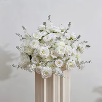 Bouquet d'hortensias et de roses en soie artificielle, fait main, design géométrique, imperméable, léger, décoration de mariage