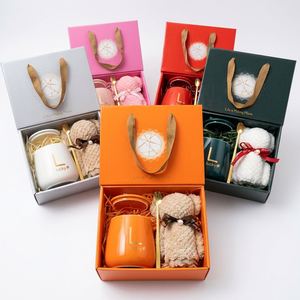 Custom Logo Wedding Souvenir Gift Set Wholesale Ceramic Mug with Lid Spoon <b>Bear</b> Towel Factory Price Fast Delivery for Events - Product Image 2