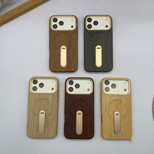 เคสโทรศัพท์หนังลายไม้แฟชั่น GL003 หลายสไตล์สำหรับ iPhone 13 14 15 16 17 Pro Max เคสธุรกิจ - Product Image 4