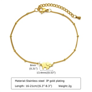 Best Selling Body Chain Jewelry Stainless Steel Gold Plated <b>Elephant</b> Chain Jewelry Bracelet - Product Image 4