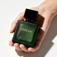 Flacon de parfum de luxe 30ml 50ml 100ml, flacon de parfum carré en verre, flacon vide avec couvercle noir et boîte cadeau