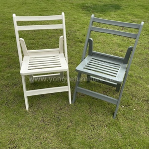 Chaises Pliantes Empilables Légères en Résine Blanche en Plastique Rembourré en Plein Air pour Jardin, Mariage et Événement, Vente en Gros Bon Marché - Product Image 3