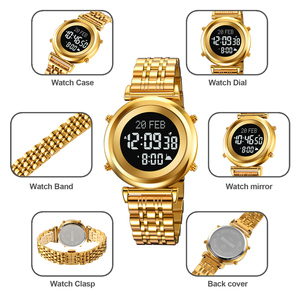 Montre numérique islamique pour homme SKMEI 2139, <span class=keywords><strong>boussole</strong></span> Qibla, montre d'adhan, alarme, résistante à l'eau, pour le sport et les prières - Product Image 3