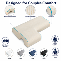 Oreiller ergonomique rectangulaire en mousse à mémoire de forme pour dormeurs latéraux, soulagement des douleurs cervicales, design arqué, respirant et lavable