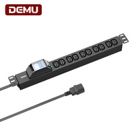 Boîtier de distribution d'alimentation 1U 19 pouces PDU, multiprise de rack, 10 prises IEC C13 10A 2P avec disjoncteur MCB, certifié CE