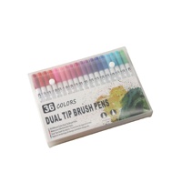 Stylos pour tableau blanc à double pointe à base d'eau, ensemble de 12 marqueurs de couleur, encre effaçable non toxique, pointe souple pour marquage et contour