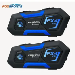 Fodsports FX4 프로 오토바이 인터콤 헬멧 용 모토 블루투스 헤드셋 Intercomunicador 이어폰 4 라이더 인터콤 파라 모토