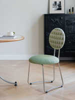 Chaise de salle à manger moderne à motifs français, imprimé animal mignon |   Chaise ergonomique rembourrée avec pieds en métal pour salle à manger, salon et maison