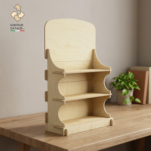 Espositore da banco in legno di qualità produzione EUROSUD Made in Italy betulla altezza 70 cm per negozi e supermercati - Product Image 3