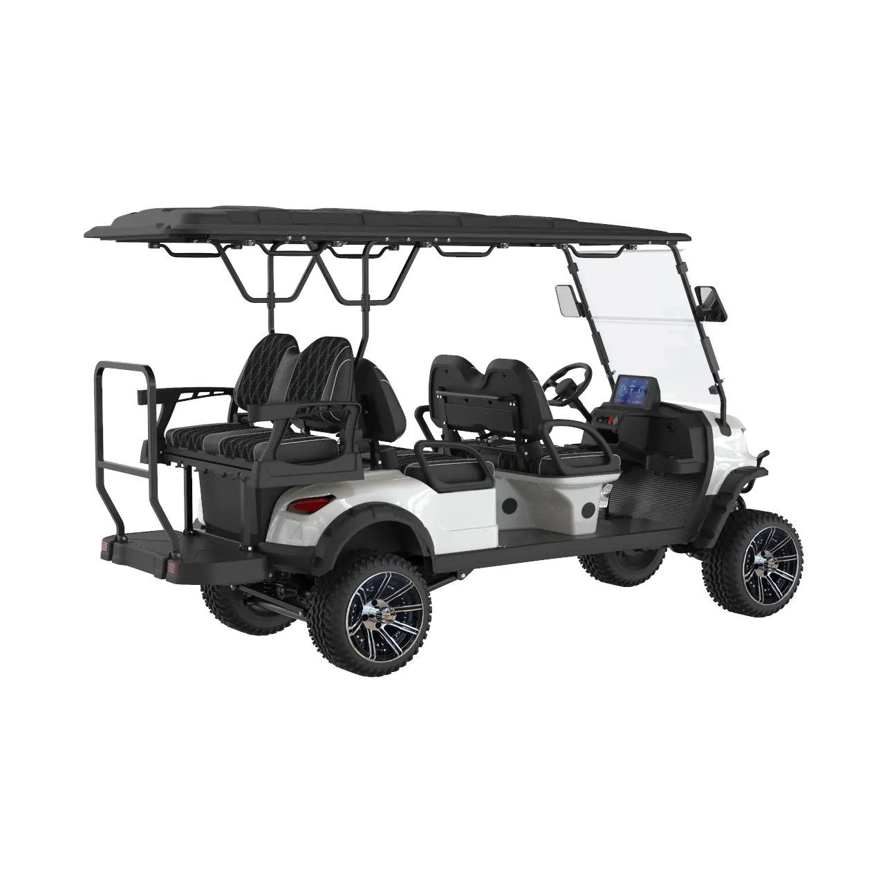 Carrito de golf legal de calle eléctrico de empuje de 4 ruedas de vehículo de baja velocidad de 6 plazas de lujo barato a la venta
