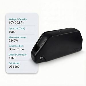แบตเตอรี่ลิเธียมสำหรับจักรยานไฟฟ้า UK Stock 60V 20.8Ah 5200mAh เซลล์ 21700 พร้อม BMS 50A แบบ XT60 ระดับกันน้ำ IP65 เซลล์เกรด A ติดตั้งใต้ท่อ - Product Image 6