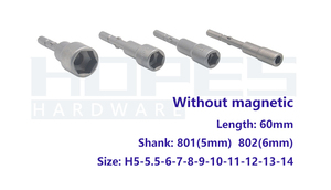 S2 801 5 Mét 802 6 Mét Hex Ổ Cắm Nut Driver Bits H5 5.5 6 7 8 9 10 11 12 13 14 Mét Chiều Dài 60 Mét Điện Power Screwdriver Công Cụ - Product Image 5