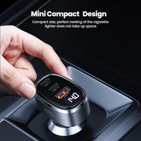 Toocki pengisi daya mobil 3-in-1 140W Max PD SCP, pengisi daya Cepat USB-C dengan tampilan Digital untuk ponsel MacBook/iPad Pro/