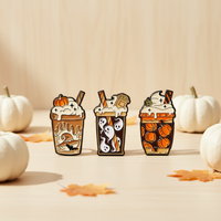 Pin de solapa de metal de aleación de zinc esmaltado personalizado de Halloween, con diseños de calabaza, fantasma, murciélago y sombrero de bruja, estilo dibujo animado, insignia, regalos para fiestas