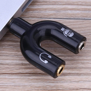 <span class=keywords><strong>Adaptateur</strong></span> Type 2026 Double Prise Casque 3,5 mm Câbles Audio Microphone Connecteur Pivotant 2-en-1 pour Téléphone et Écouteurs - Product Image 2