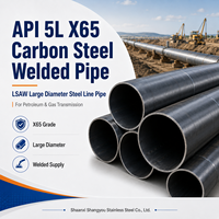 Tuyau en acier soudé API 5L X65 en acier au carbone LSAW, tuyau de grande diamètre pour la transmission de gaz pétroliers