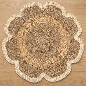 Star Hometex High Demand Rectangle Geometric Braided Jute Area <b>Rug</b> <b>Natural</b> White Modern Style Non-Slip Washable Low Pile Bedroom - Product Image 4