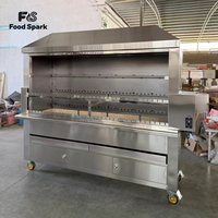 Gril rotatif automatique brésilien au charbon de bois pour shawarma, barbecue, rôtissoire à viande, chauffage pour doner kebab