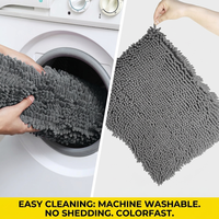 Tapis de sol en chenille épaisse de 3 cm, avec support antidérapant en TPR robuste, doux et durable pour la salle de bain, la cuisine, le salon et la zone des animaux domestiques