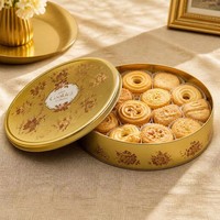 Boîte en métal ronde personnalisée de qualité supérieure, boîte à biscuits en métal gaufré, emballage alimentaire pour chocolat, boîte pour emballages cadeaux de fêtes