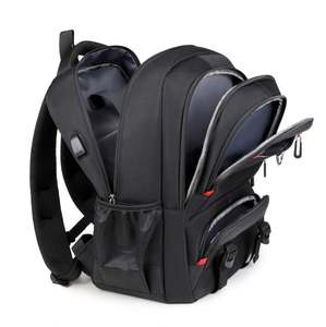 Sac à dos pour ordinateur portable 15,6 pouces avec logo personnalisé, étanche, avec chargeur USB, grand sac à dos pour l'école, le collège, les voyages en plein air, les affaires - Product Image 4