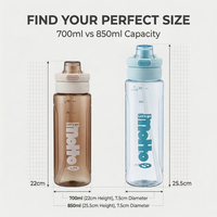 Bouteille d'eau en PC de 700 ml avec paille, anti-fuite, portable, pour le sport, les voyages en plein air, le camping, la gym, la randonnée et le cyclisme