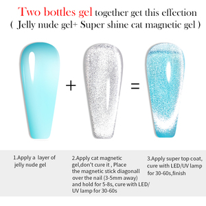 BORN PRETTY-<span class=keywords><strong>Vernis</strong></span> à ongles gel magnétique yeux de chat cristal blanc argenté-<span class=keywords><strong>Vernis</strong></span> semi <span class=keywords><strong>permanent</strong></span> <span class=keywords><strong>bio</strong></span> super brillant à paillettes - Product Image 6