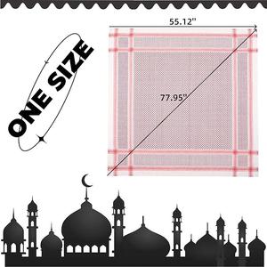 Ensemble de foulards traditionnels saoudiens unisexes, foulard royale bordeaux, keffiyeh, foulard pour hommes et femmes - Product Image 3