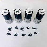 Tampon encreur rond coloré personnalisé HA23, motif phoque mignon, impression numérique, en plastique, pour décoration, vente en gros