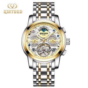Envío Directo, Reloj Mecánico Automático para Hombre KINYUED J-130, Calendario Semanal, Fase Lunar, Índices de Diamantes, Pantalla Luminosa - Product Image 1