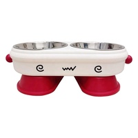 Gamelle carrée anti-déversement 2-en-1 en acier inoxydable pour chats et chiens, protection du cou, pour l'exportation