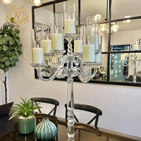 Chandelier européen en verre à 9 branches, coupe-vent, pour centre de table de mariage et décoration de table à domicile