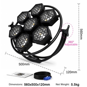 Projecteur de scène DJ Disco 7x50W RGBA Rétro Vintage LED Nid d'abeille 7 Yeux Effet Wash Strobe IP53 DMX512 pour Club Bar Événement Spectacle 95 - Product Image 2