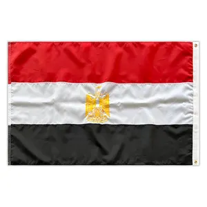 100% полиэстер 3 'x5' 150x90 см полиэстер Вышитый Флаг Страны Флаг Египта