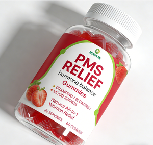 Complément alimentaire à base de plantes pour femmes, sous forme de bonbons gélifiés à la fraise, pour l'équilibre hormonal et le soutien du SPM chez les adultes (OEM/ODM) - Product Image 3