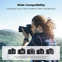K&F Concept Compatibile con Canon R5 R6 R7 C50 R6V, Caricabatterie LCD a 3 Slot e Set di 3 Batterie Ricaricabili LP-E6P per Fotocamera Digitale