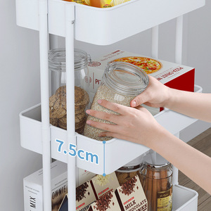 Carrito de almacenamiento de estantería, carrito organizador de cocina móvil con ruedas, estante de baño multicapa, almacenamiento de aperitivos para el hogar - Product Image 2