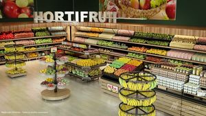 Gran supermercado frutería Diseño de Interiores tienda de comestibles personalizada decoración de interiores decoración moderna para tiendas minoristas - Product Image 2