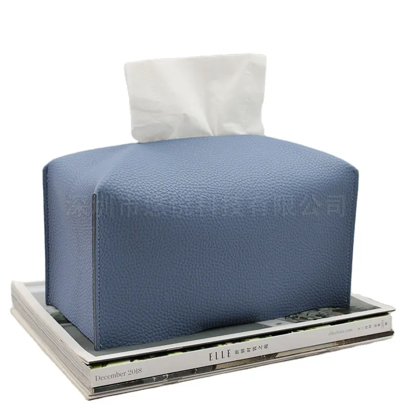 Price optimization office PU leather tissue box high-end square tissue box