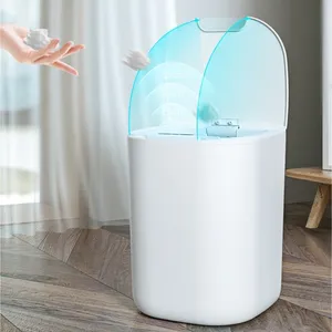 Akıllı Touchless elektronik ABS plastik çöp tenekesi üst açık çöp kutusu ev mutfak indüksiyon çöp tenekesi otomatik sensör kapalı
