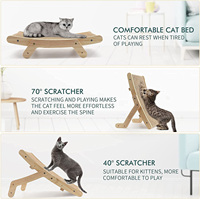 Meubles durables en bois massif 5 en 1 pour animaux de compagnie Lit en carton pour chat Planche à gratter ondulée pour chat Petit Moyen Intérieur
