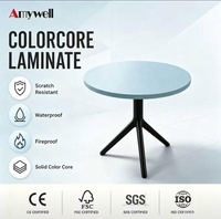 AMYWELL Nouveau Panneau Compact HPL Multicolore Arc-en-ciel à Noyau Bleu 2026 - Résistant à la Chaleur et au Feu, Durable pour Comptoirs de Cuisine Modernes