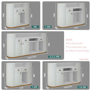 120/150/180cm Small <strong>Beauty</strong> <strong>Salon</strong> Cashier Desk <strong>Pink</strong> White Green Color Available MDF Boutique Cashier Reception Counter Desk - Product Image 5