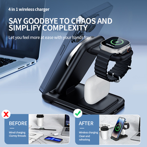 5 3 Trong <span class=keywords><strong>1</strong></span> Sạc Không Dây Từ Có Thể Gập Lại Trạm Sạc Di Động Nhanh Chóng Sạc Tùy Chỉnh Không Dây Sạc Di Động Cho Iphone15 - Product Image 3