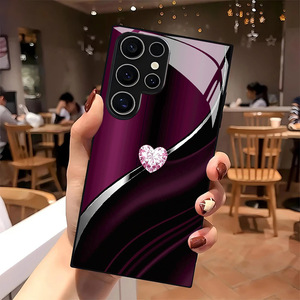 Cover per Cellulare in Vetro Temperato e TPU <span class=keywords><strong>con</strong></span> Stampa Cuore Glitterato per Samsung <span class=keywords><strong>Galaxy</strong></span> S8 S9 S10 S20 S21 S22 S23 S24 S25 S26 - Product Image 1