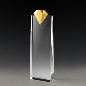 Jy giá rẻ Miễn phí thiết kế tùy chỉnh kim loại vàng kim cương thủy tinh Trophy pha lê Awards - Product Image 3