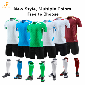 Jersey Sepak Bola Stok Tersedia Seragam Pertandingan Pesanan Grosir Pasokan Pabrik Siap Kirim Pakaian Olahraga Poliester Bernapas Nomor - Product Image 3